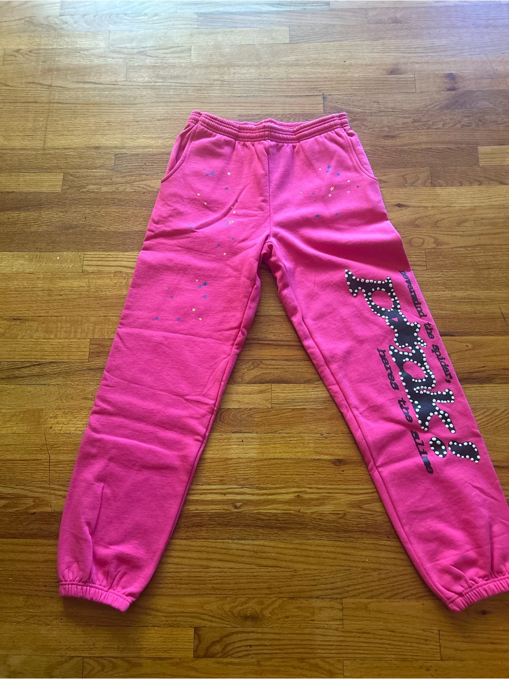SpiderBright Pink Studded Logo sweats